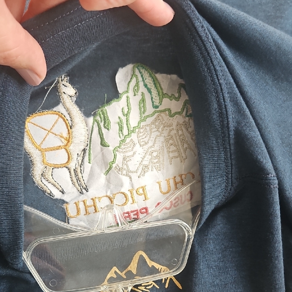 Navy Machu Picchu Peru Graphic T-Shirt - Picture 9 of 9